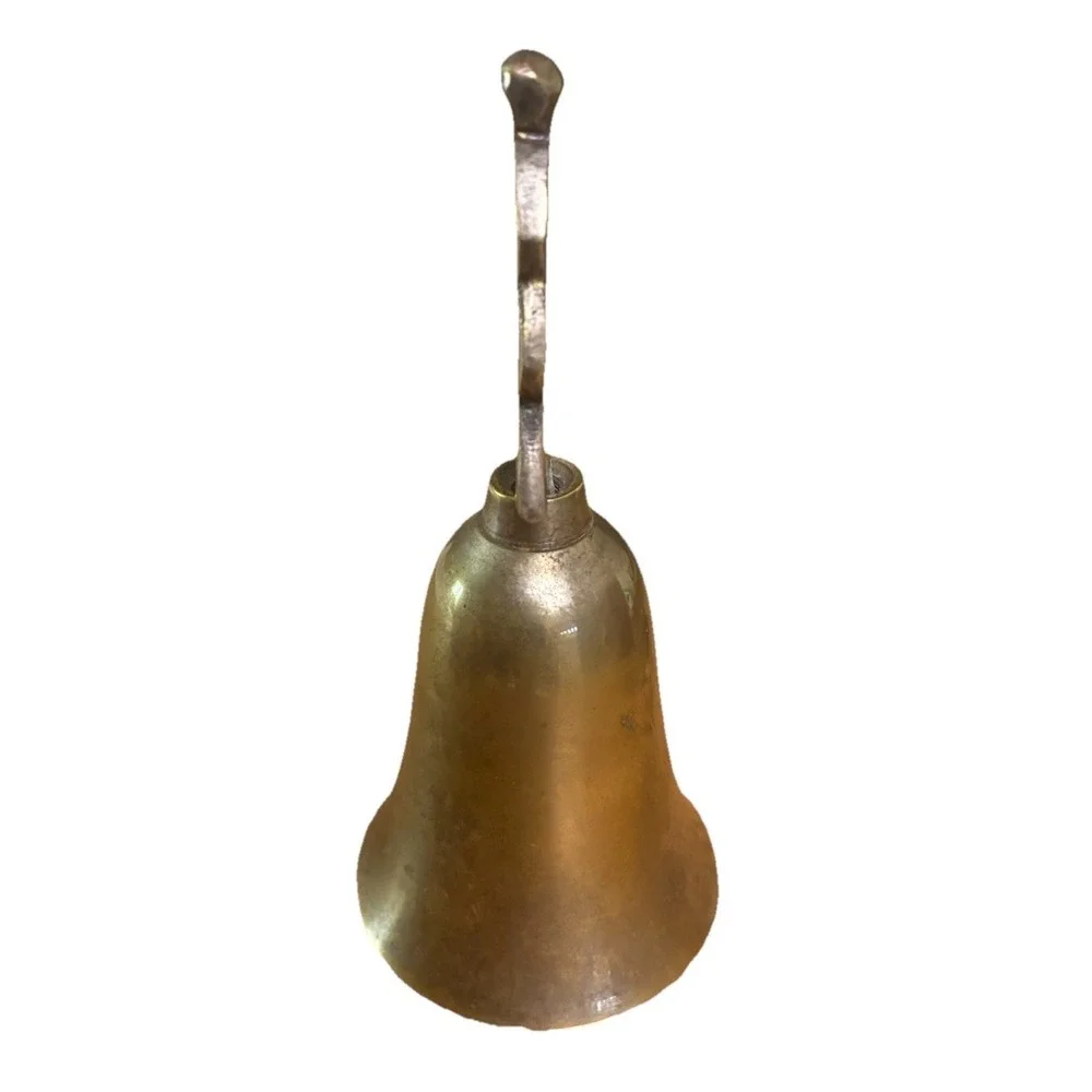Vintage‎ Brass Bell With Christmas Tree Handle 4.5